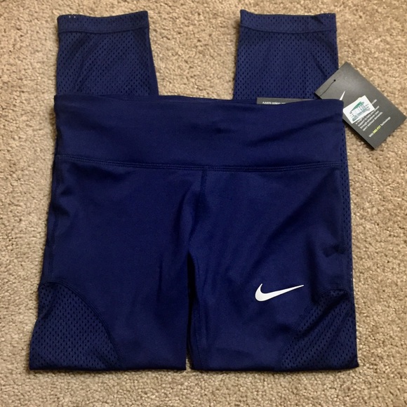 Nike Power cropped running leggings w/ mesh. - Picture 3 of 8
